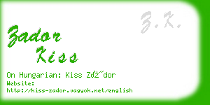 zador kiss business card